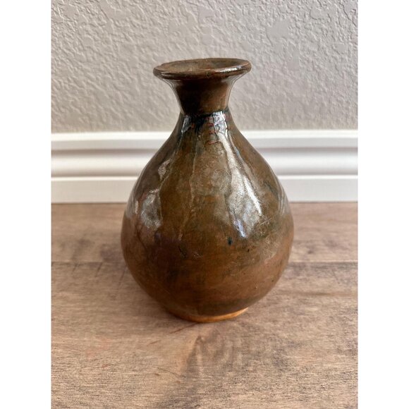 Vintage Studio Stoneware Artisan Craft Sake Bottle Vase Simple Rustic - Picture 2 of 6